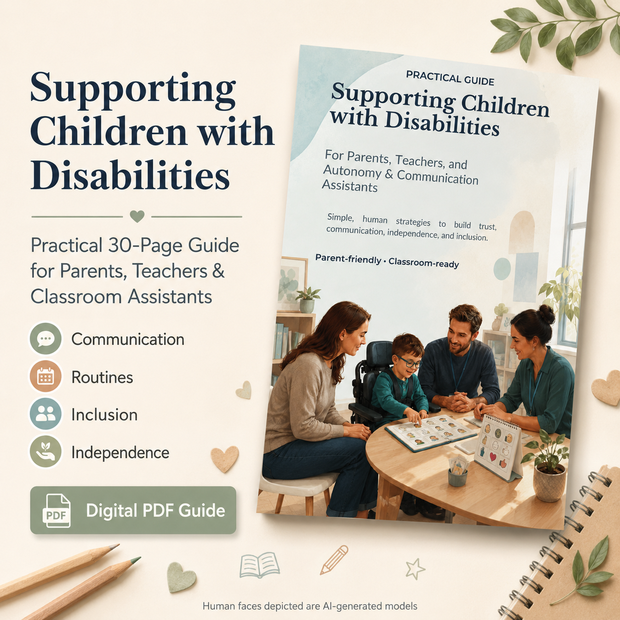 Supporting Children with Disabilities practical 30 page PDF guide for parents teachers and classroom assistants