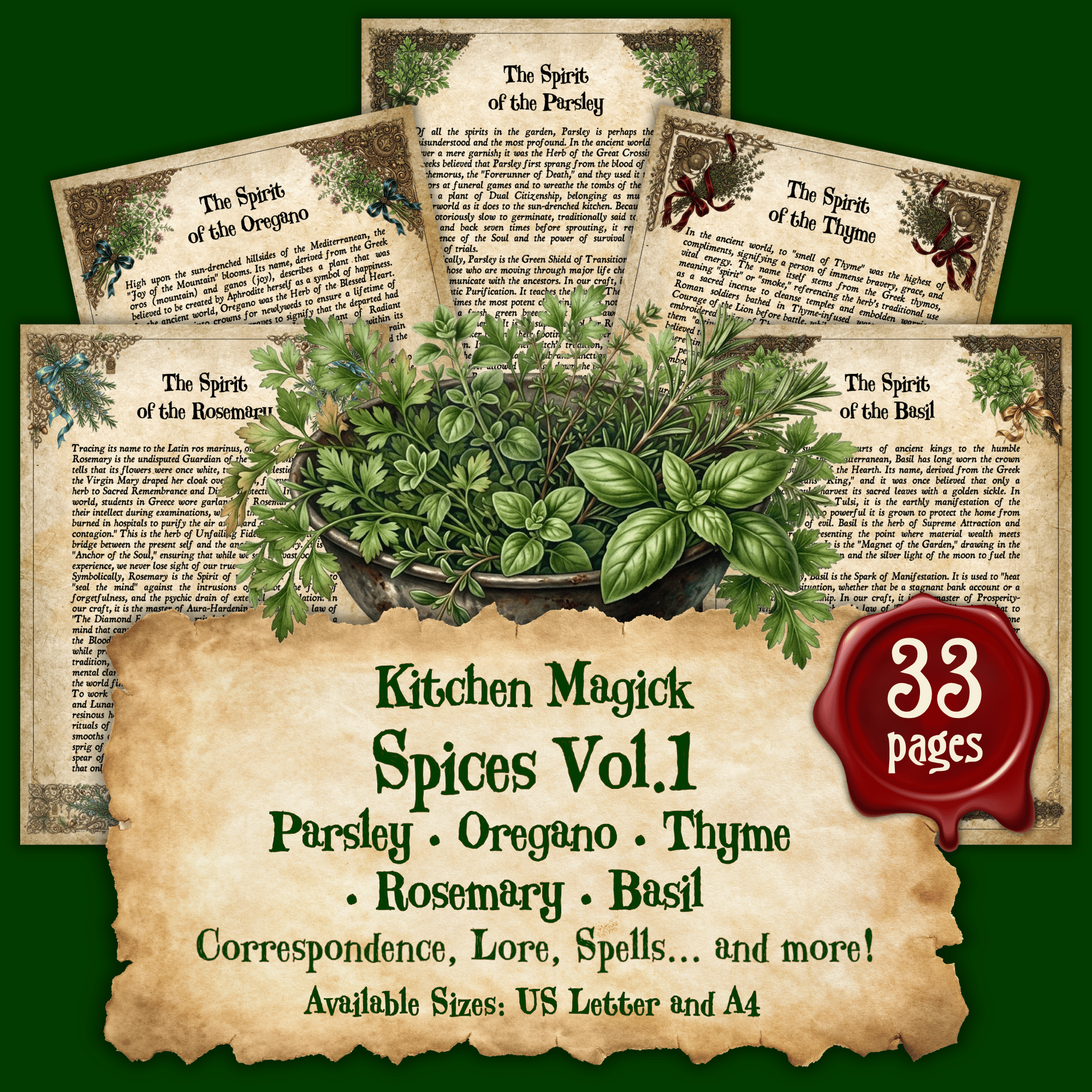 KITCHEN MAGICK - The Spices Vol.1 - Parsley • Oregano • Thyme ...