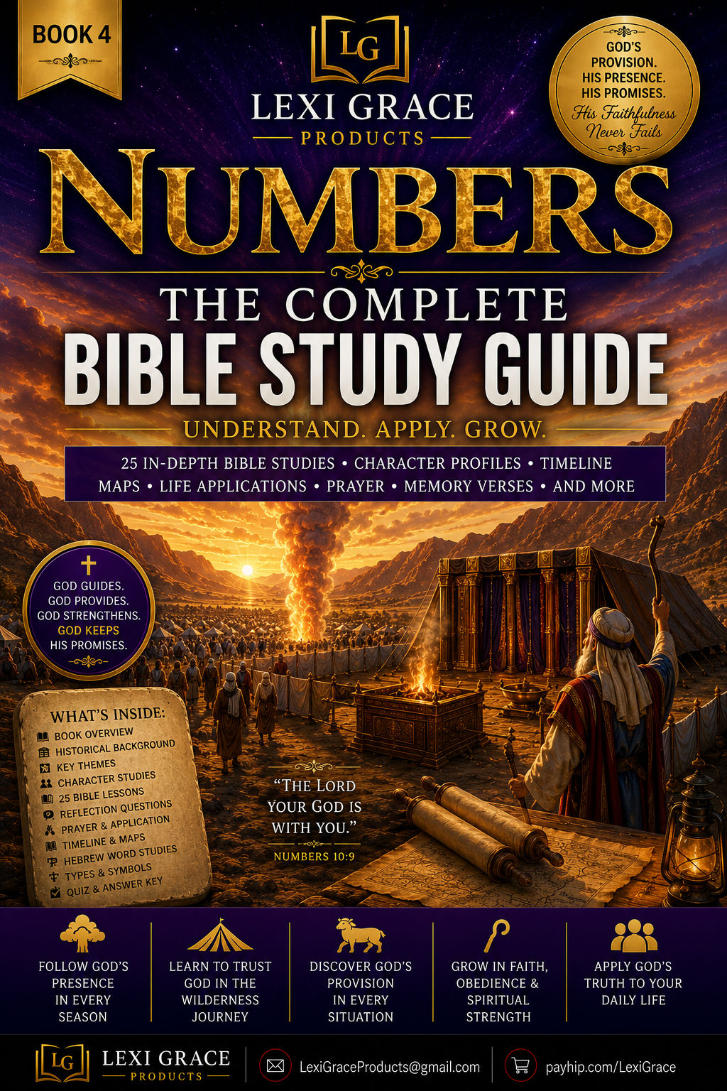 Numbers: The Complete Bible Study Guide — 25 Lessons on Faith, Rebellion & Gods Faithfulness | LG Products