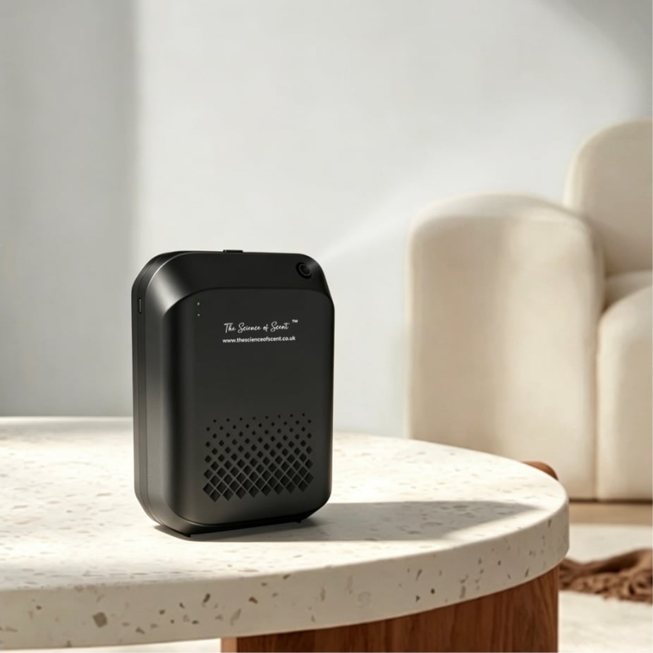 Cordless, waterless diffuser. Smart scent device, luxury diffuser, rechargeable aroma unit