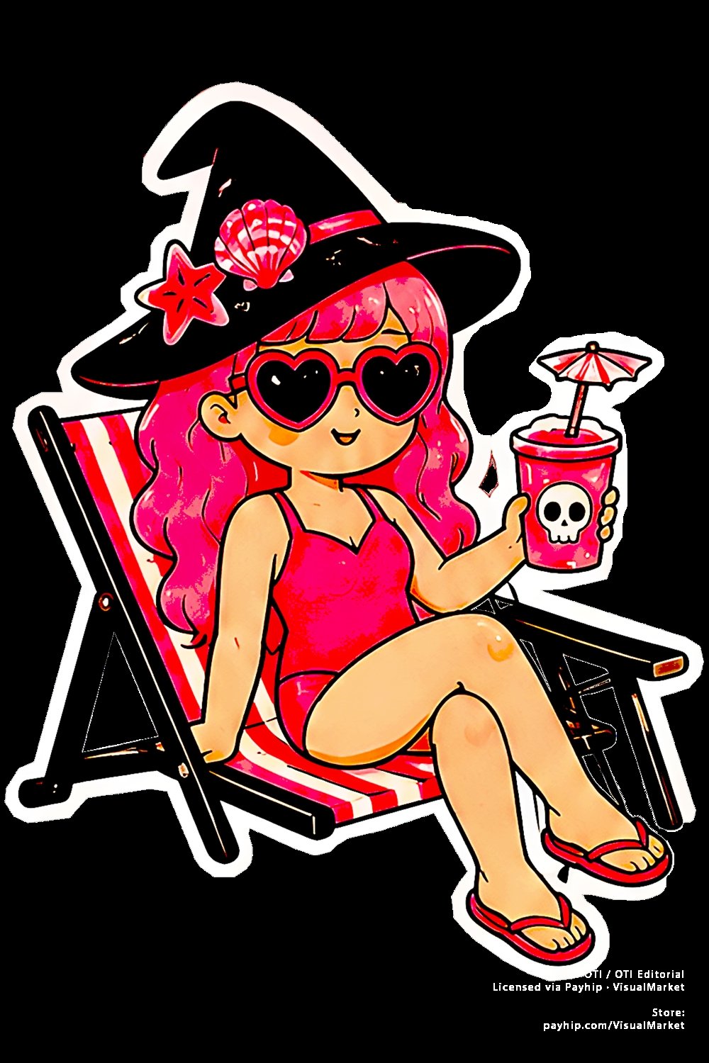 Summerween, spooky summer, Halloween clipart, cute stickers, digital download.