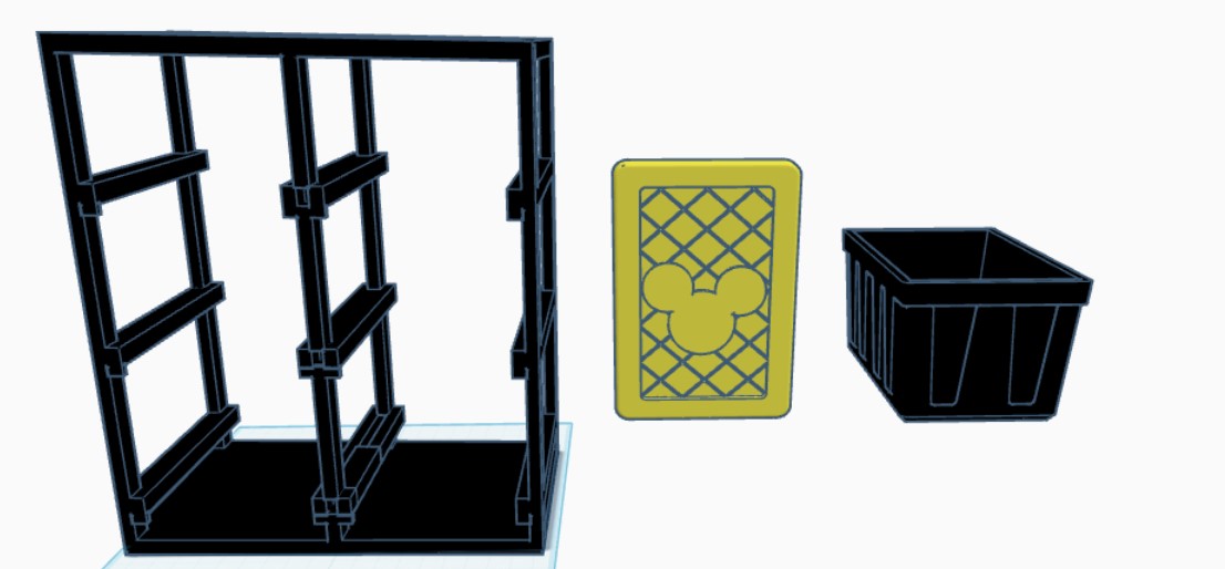 Mouse Inspired Teeny Tote Storage Rack STL/3mf | 6 Bin Organizer Digital Download | 3D Printable Workshop Storage System File perfect gift