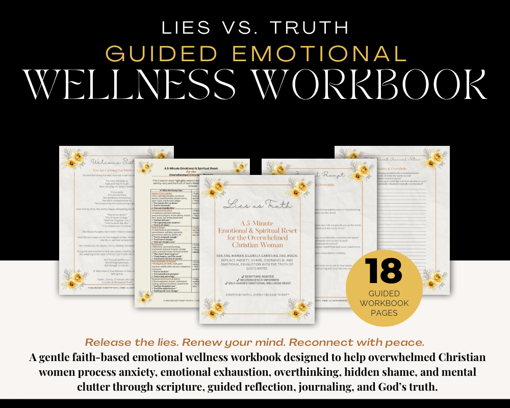 Lies vs. Truth 18-page Christian anxiety and emotional wellness workbook with Scripture reflection and guided journaling