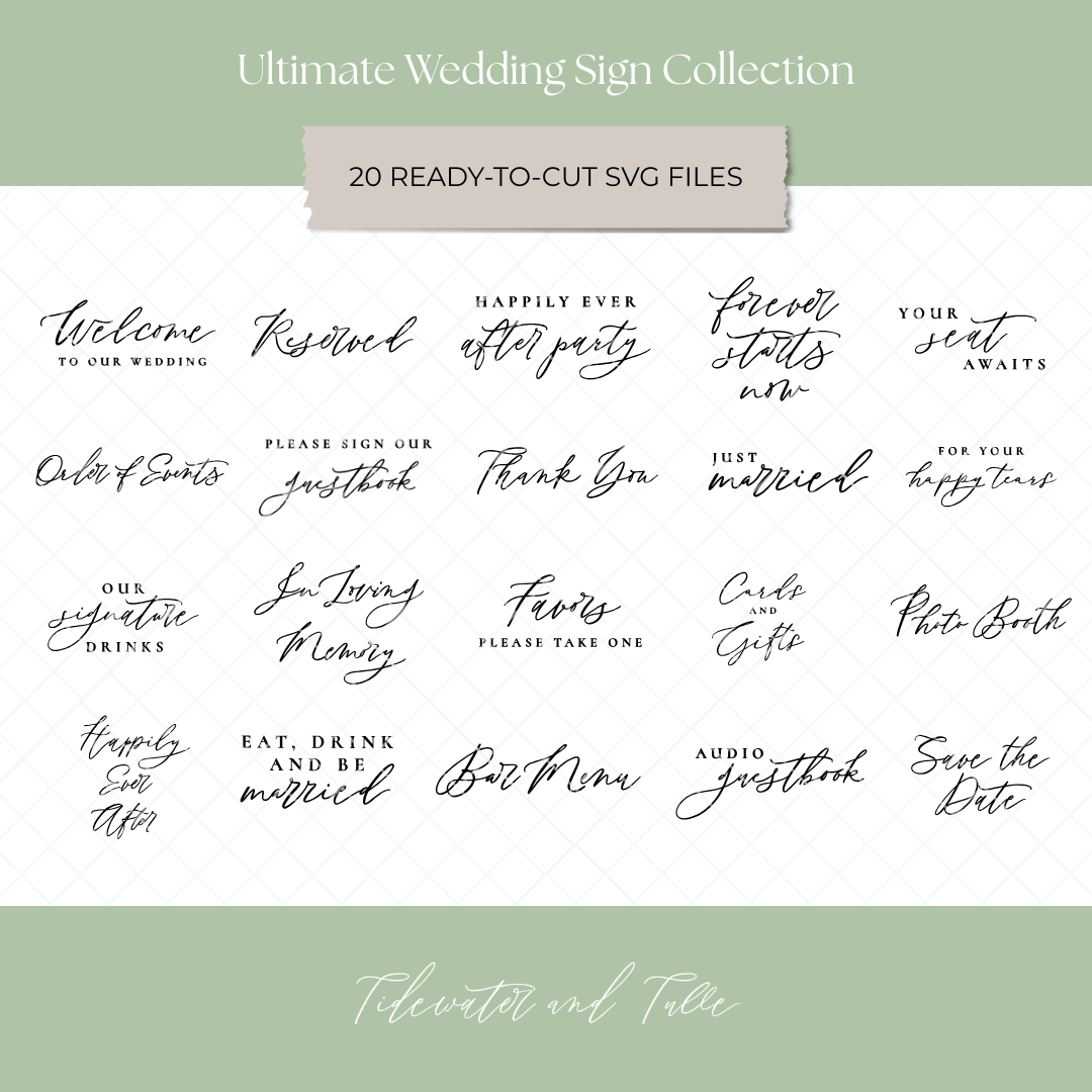 Wedding sign Cricut SVG files