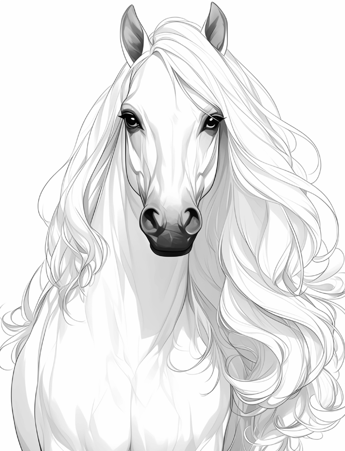 Horse Coloring Pages for Adults