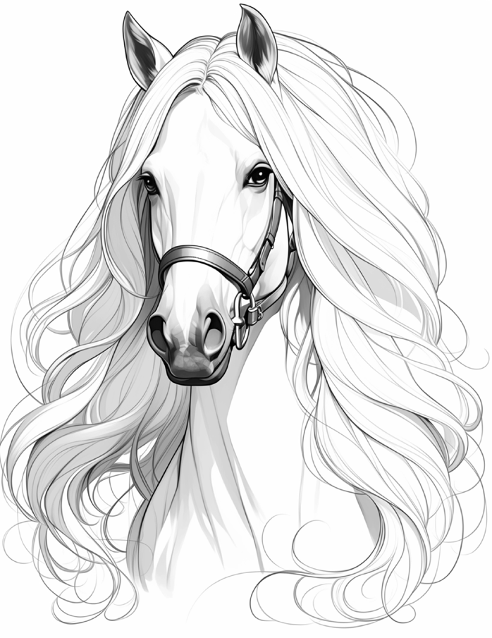 Horse Coloring Pages for Adults
