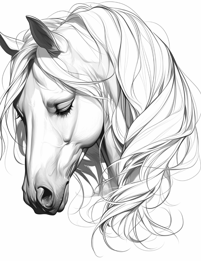 Horse Coloring Pages for Adults