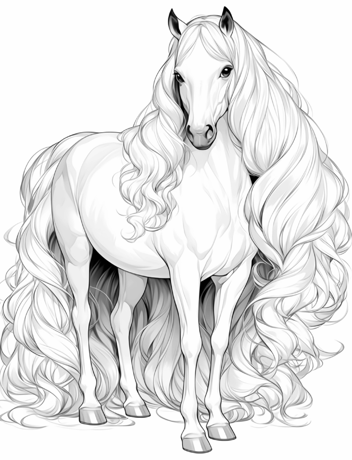 Horse Coloring Pages for Adults
