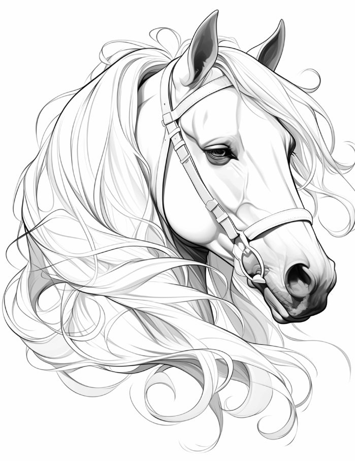 Horse Coloring Pages for Adults