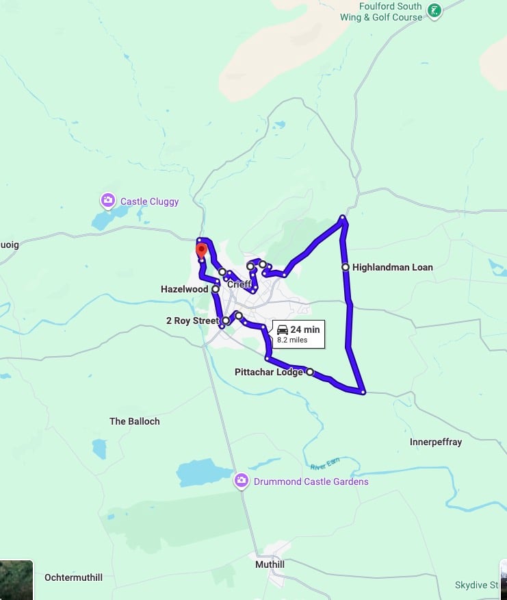 Practise real driving test routes for Crieff Driving Test Centre. This PDF includes 6 Google Maps practice routes to help learner drivers prepare confidently for the practical driving test.