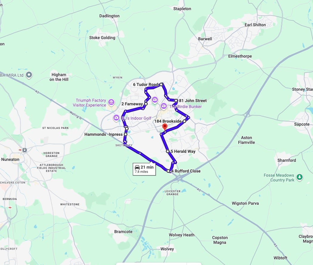 Practise real driving test routes for Hinckley Driving Test Centre. This PDF includes 8 Google Maps practice routes to help learner drivers prepare confidently for the practical driving test.