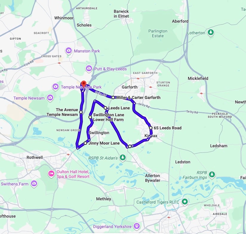 Practise real driving test routes for Leeds (Colton Mill) Driving Test Centre. This PDF includes 6 Google Maps practice routes to help learner drivers prepare confidently for the practical driving test.