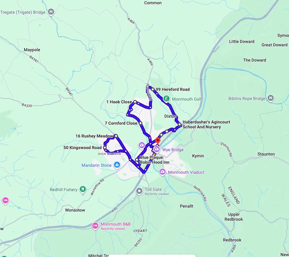 Practise real driving test routes for Monmouth Driving Test Centre. This PDF includes 8 Google Maps practice routes to help learner drivers prepare confidently for the practical driving test.