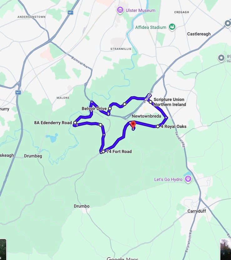 Practise real driving test routes for Hydebank Driving Test Centre. This PDF includes 8 Google Maps practice routes to help learner drivers prepare confidently for the practical driving test.