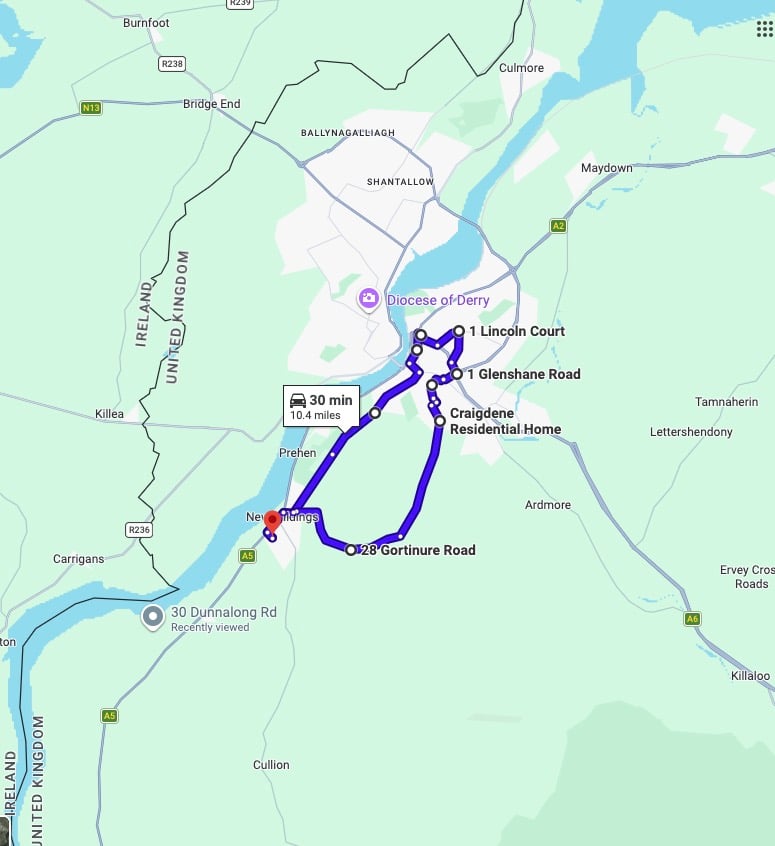 Practise real driving test routes for Londonderry (Victoria Road) Driving Test Centre. This PDF includes 6 Google Maps practice routes to help learner drivers prepare confidently for the practical driving test.