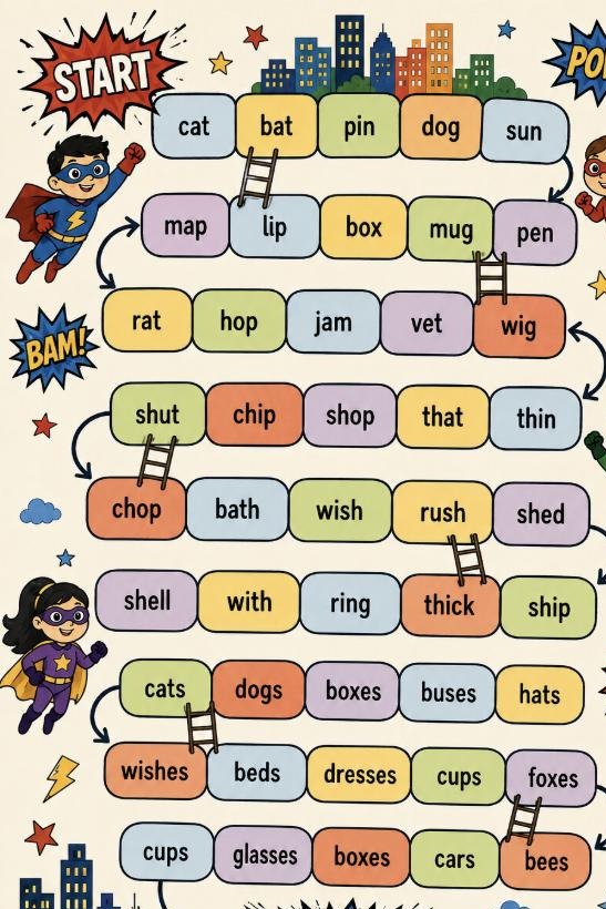 Digraph Superhero Board Game