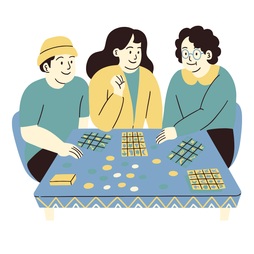 Family playing a board game together during a screen-free family connection activity.