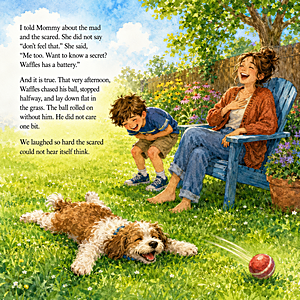 Additional sample interior page from Mommy's Battery children's book.