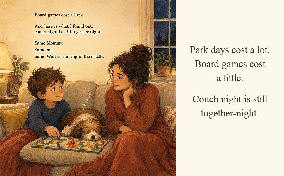 Sample page showing the interior design of Mommy's Battery children's book.
