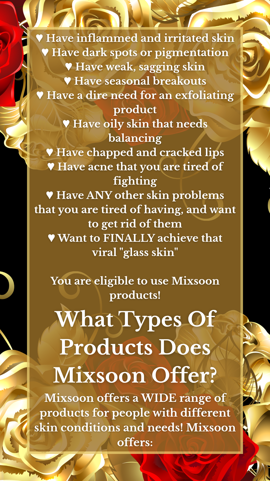 An image describing the type of products Mixsoon offers.