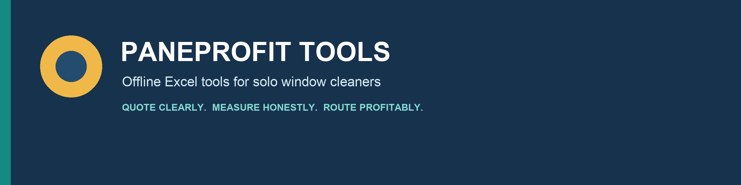 PaneProfit Tools offline Excel tools for solo window cleaners