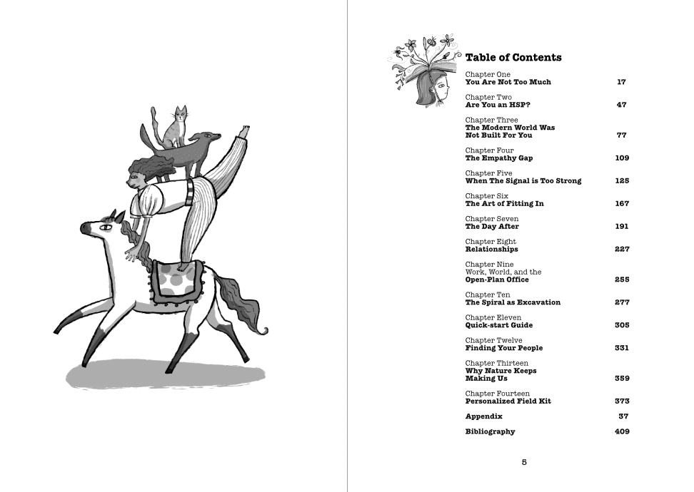 Table of contents for The Highly Sensitive Person: An Illustrated Field Guide