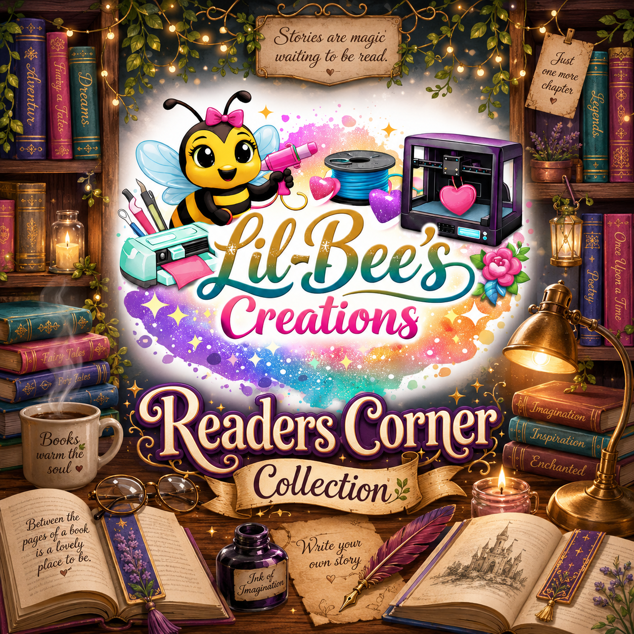 3D Print Reading and Book related Figurines Lil-Bee's Creations