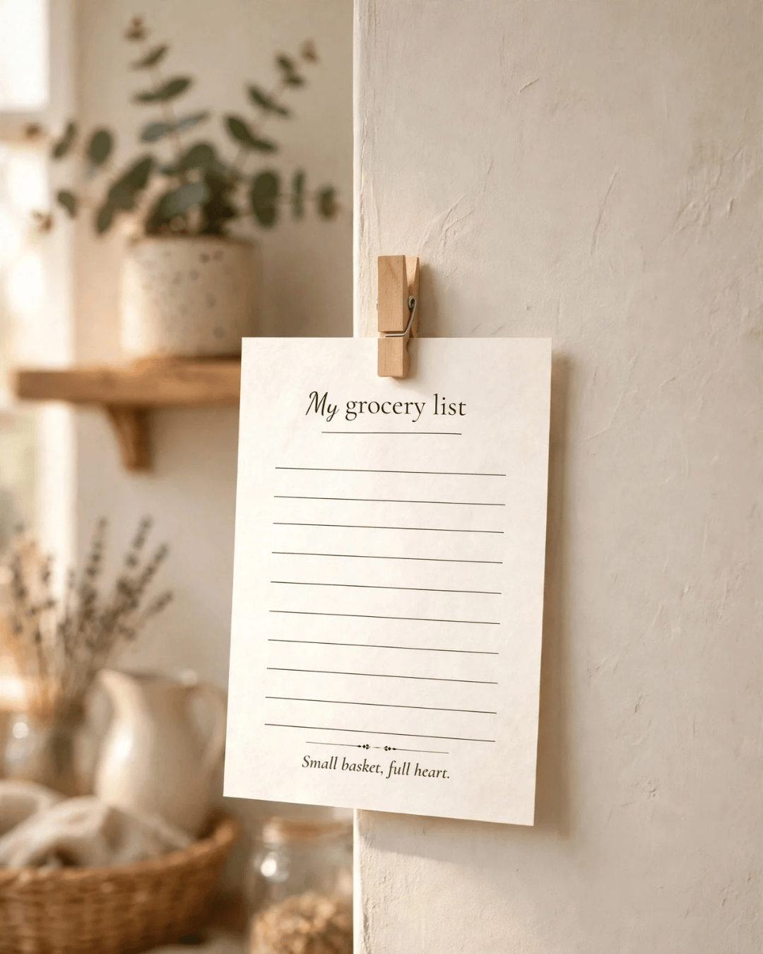 Cozy Kitchen Weekly Meal Planner Minimalist Beige Printable Template