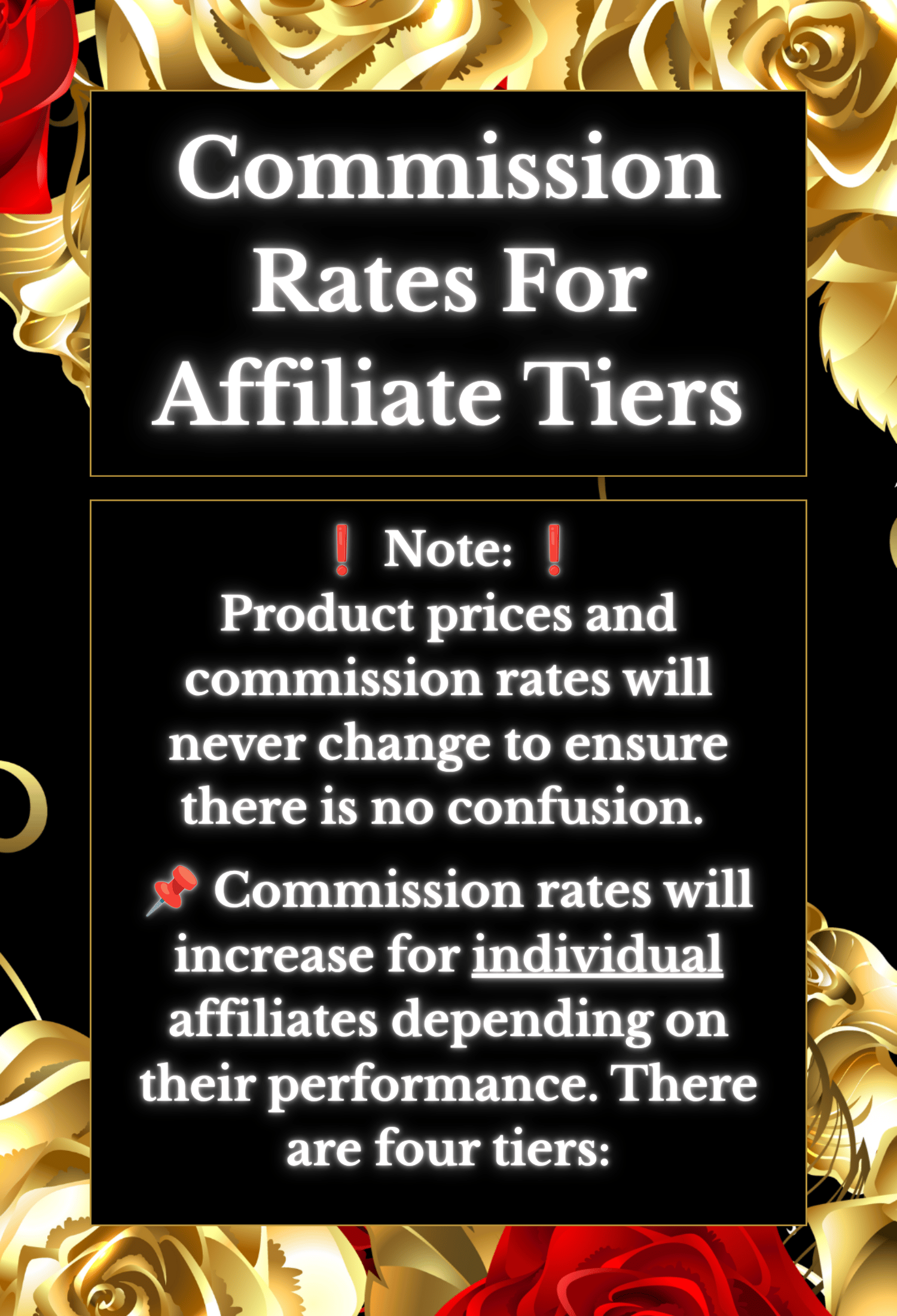 An image depicting information regarding commission rates for Erin Nevers's affiliates.