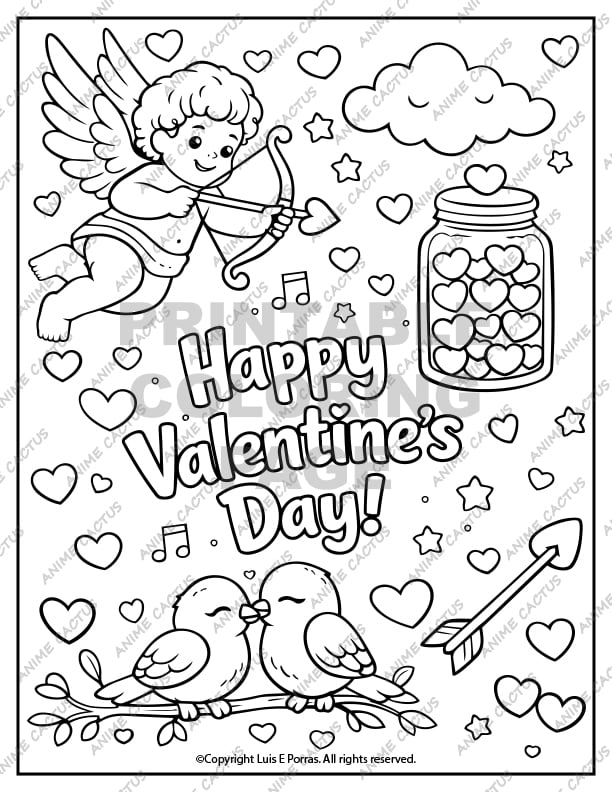 Cute Valentines Day Coloring Page 2 image
