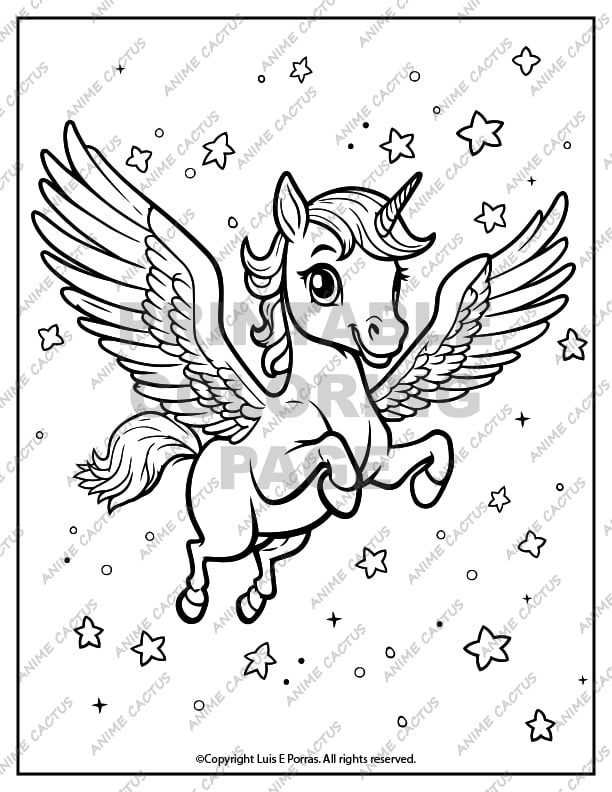 Alicorn Coloring Page image