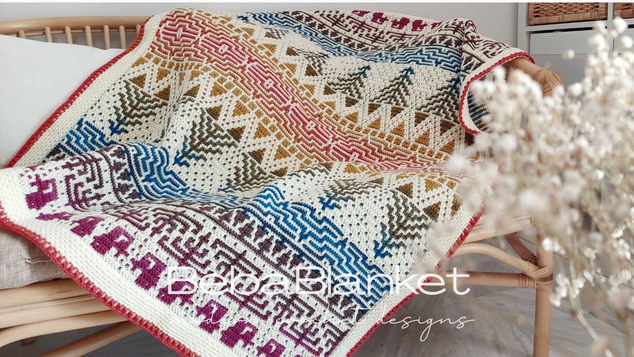 ECHO OF WINTER. Mirror Mosaic Crochet Blanket Pattern (pdf)