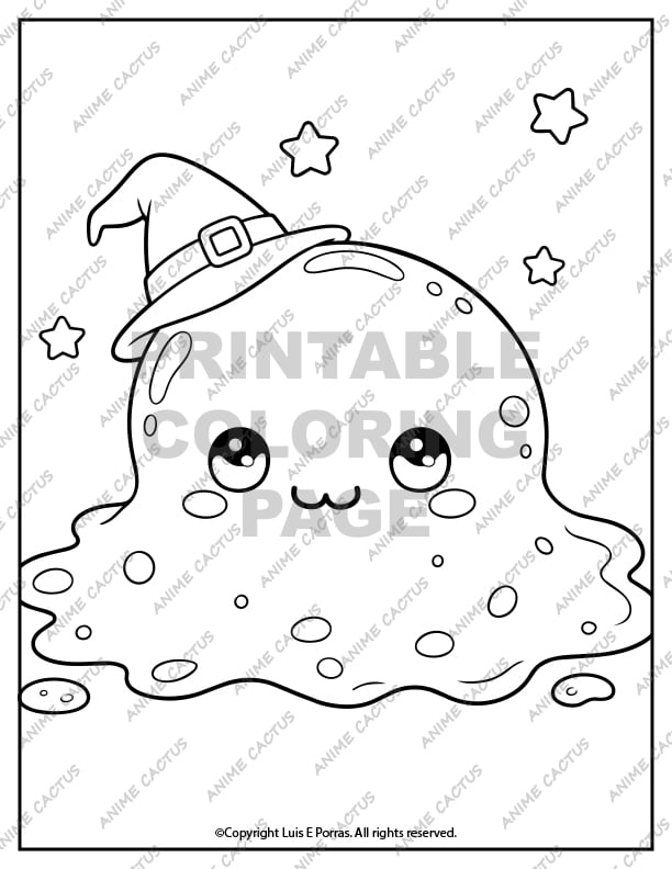 Halloween Slime Coloring Page image