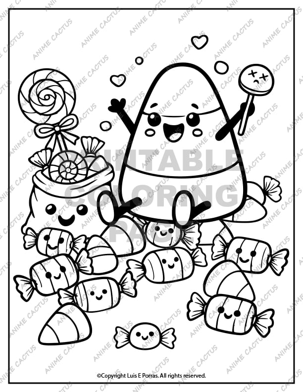 Candy Pile Coloring Page image