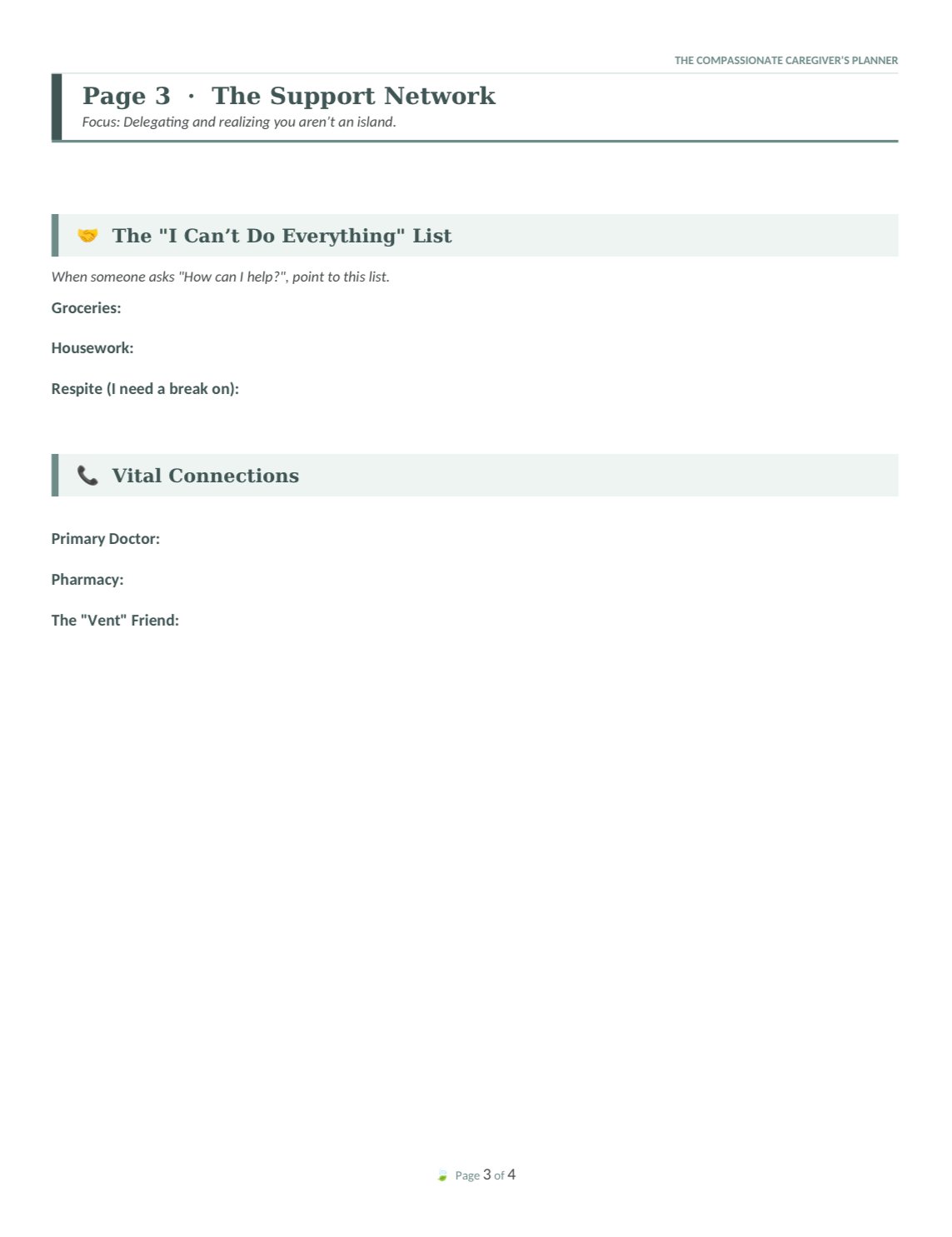 Wellness Buffer burnout prevention page with 5-minute refills and Support Network delegation list