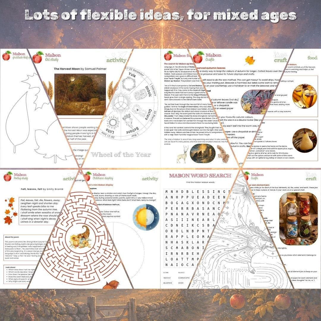A printable autumn equinox pack for seasonal family learning
