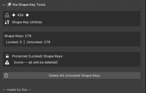 Delete unlocked shapekeys (Blender Addon)