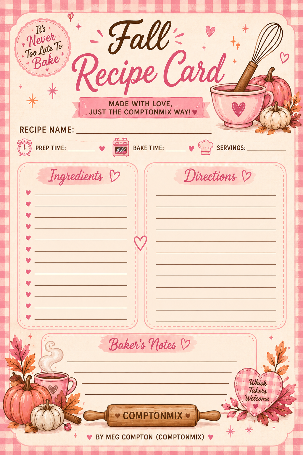 "Never Too Late to Bake cookbook cover, easy home baking recipes"