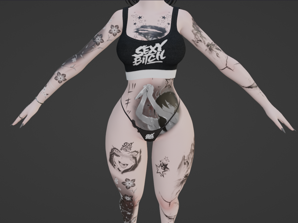 Bad Girl Anime Tattoo