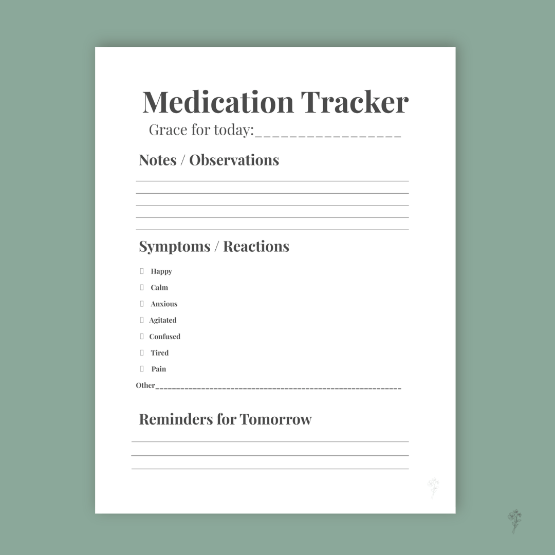 Medication Tracker printable page 2 full view