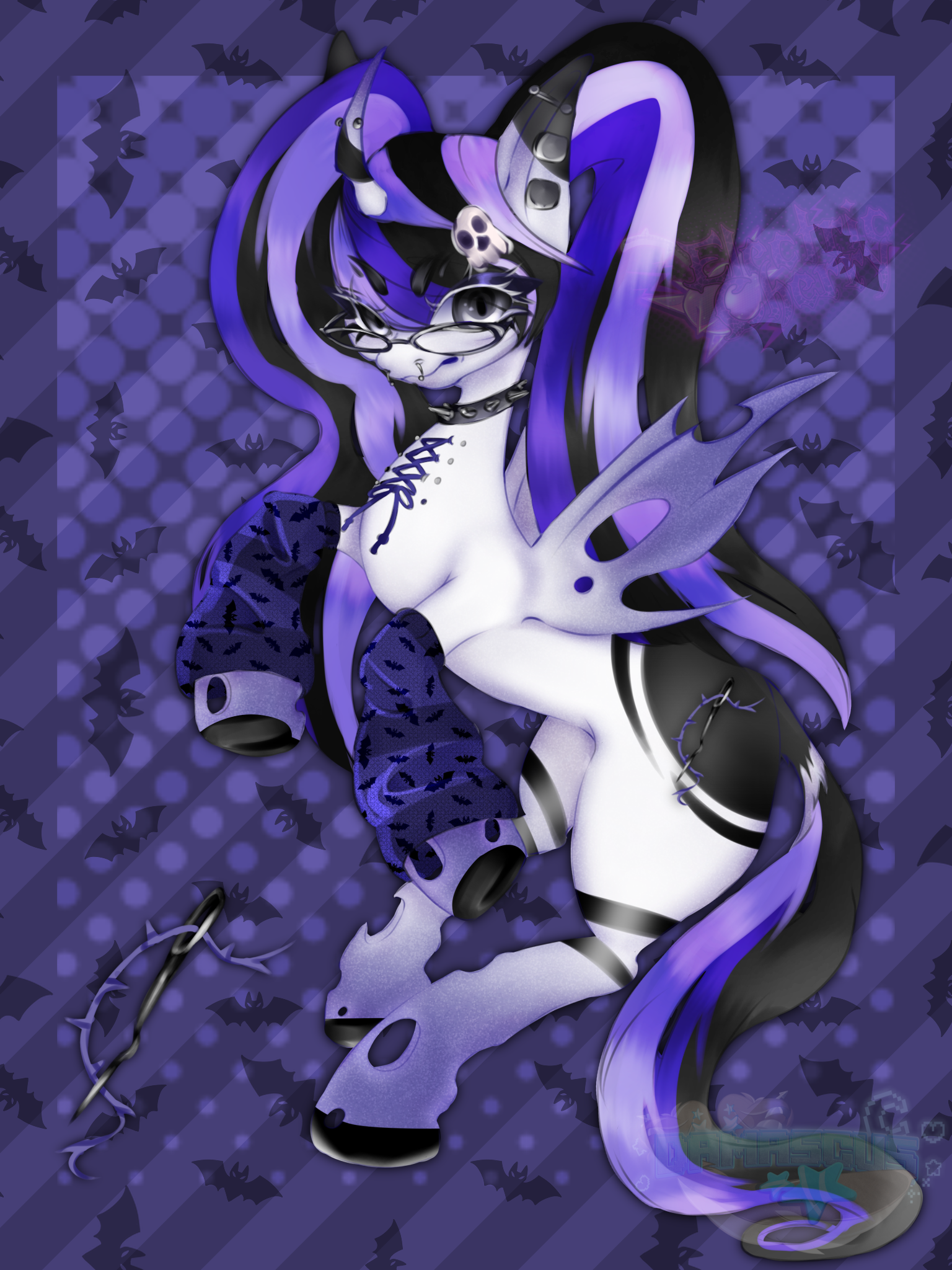 Artwork of Electric Cherry! X Pony-sona (Thorn Thread) by Damascus