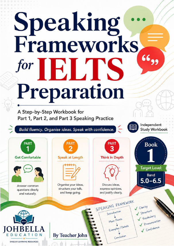 IELTS Speaking Workbook Chinese Edition for Chinese learners preparing for IELTS Speaking Band 5.0–6.5