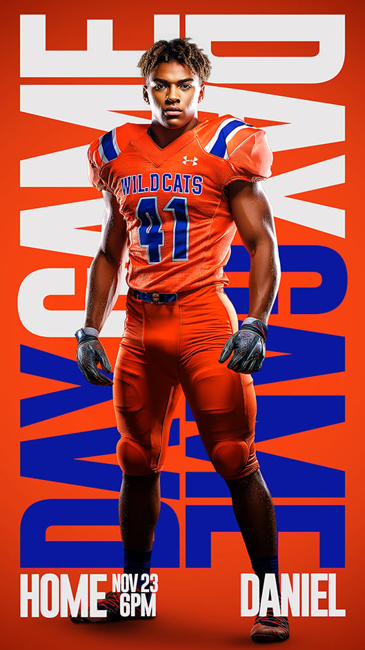 All Out, Media Kit, Game Day Graphics, Sports Design, Template, Digital Background, Athletes, School Art, Announcements, Social Media Posts