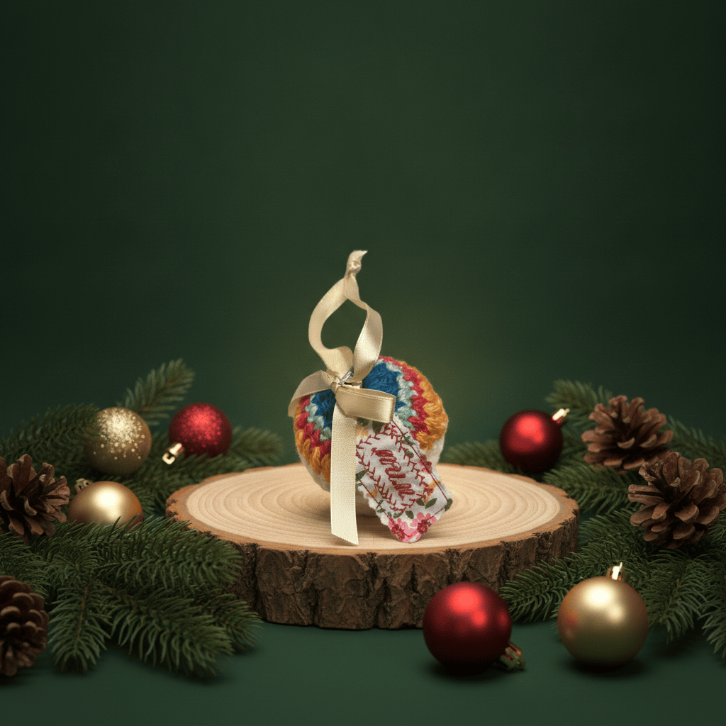 Personalised Mum Crochet Christmas Bauble | Handmade Gift