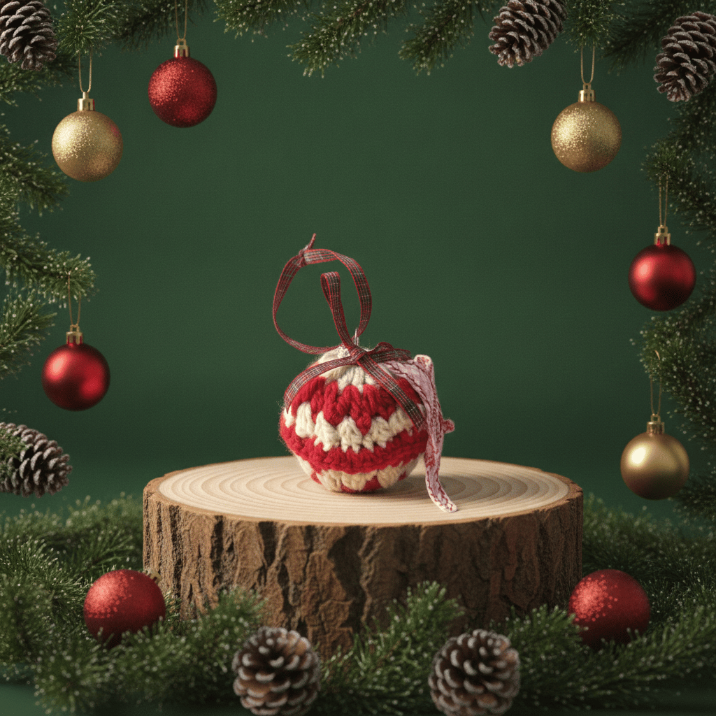 Personalised Mam Crochet Christmas Bauble | Handmade Christmas Gift