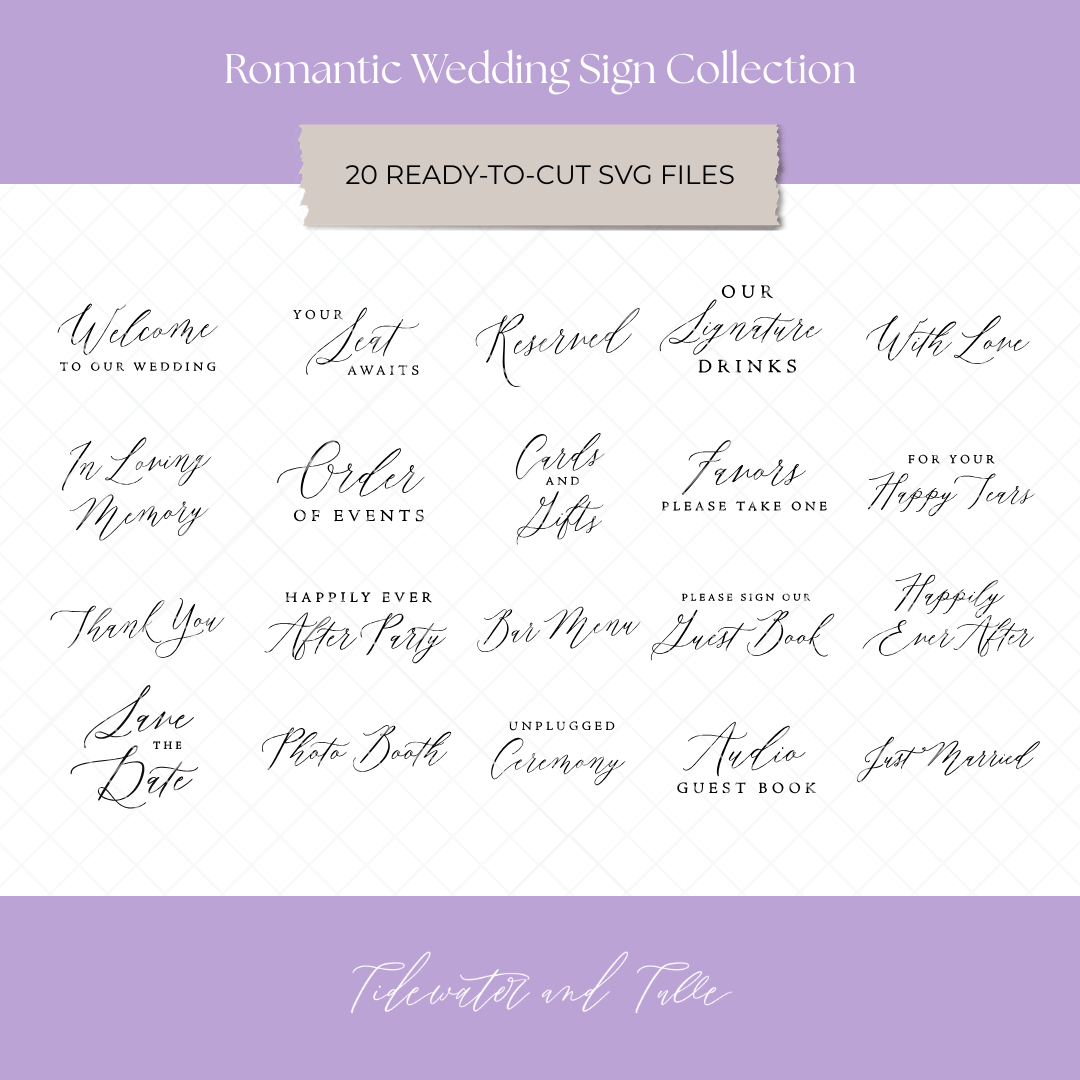 The best Cricut wedding sign SVGs