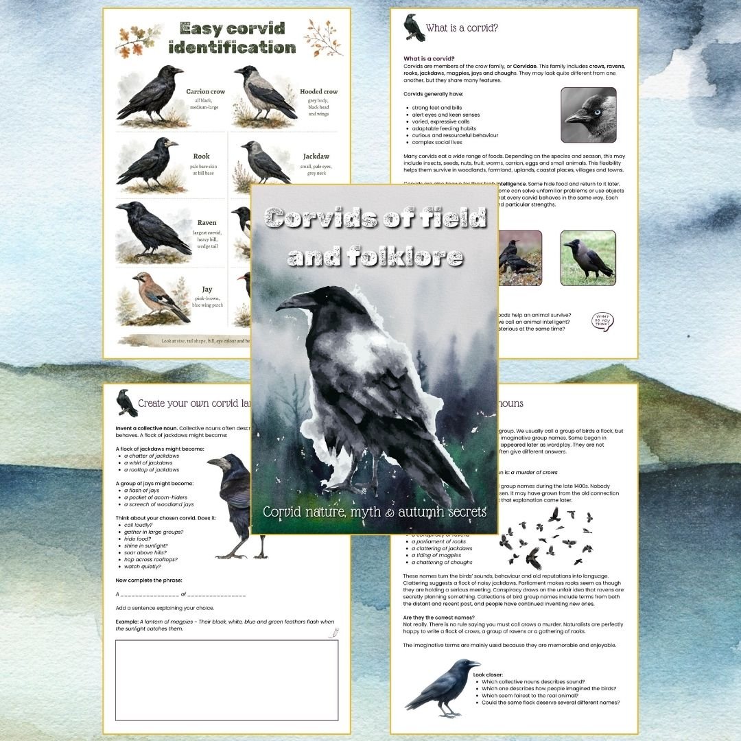 a printable nature study, folklore and creative learning pack for mixed-age families.