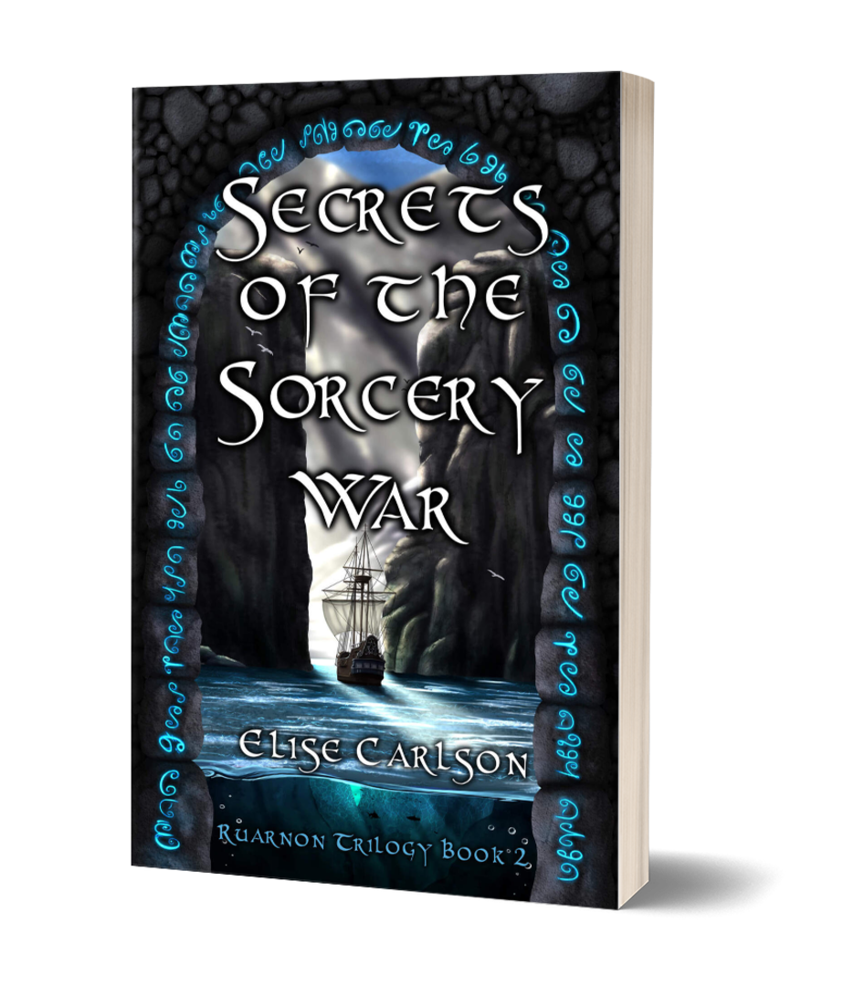 Manipulator's War Cover Left corner: portrait of young Heir Ruarnon, their hair braided back, eyes outlined with kohl, wearing fitted bronze armour, a bronze disc kilt, holding a helmet in their left hand and leaning on a spear. Main image: Red glyphs out