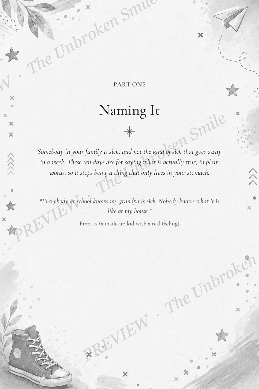 Watermarked part opener preview from the 60-day chronic illness feelings journal.