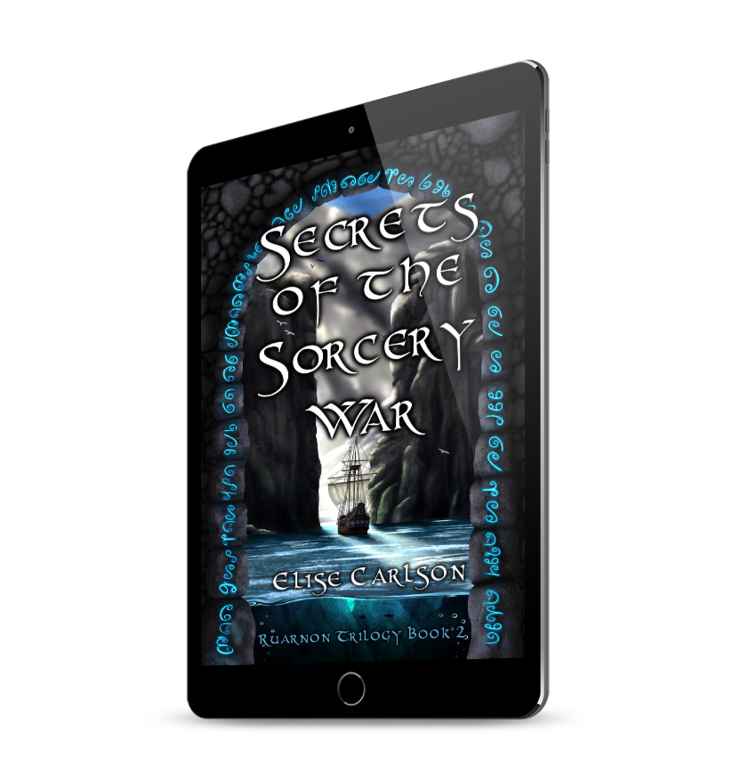 Manipulator's War Cover Left corner: portrait of young Heir Ruarnon, their hair braided back, eyes outlined with kohl, wearing fitted bronze armour, a bronze disc kilt, holding a helmet in their left hand and leaning on a spear. Main image: Red glyphs out